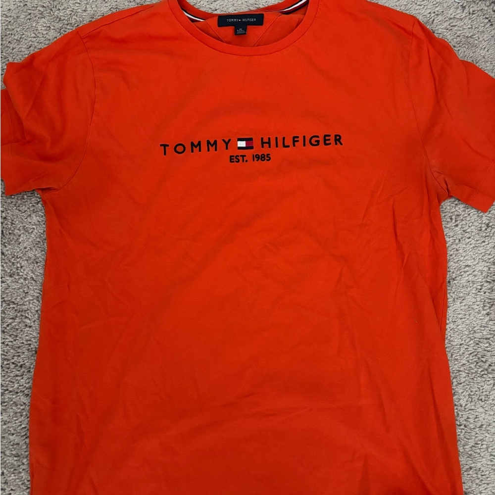 Tommy Hilfiger Men's Bright Orange Tee